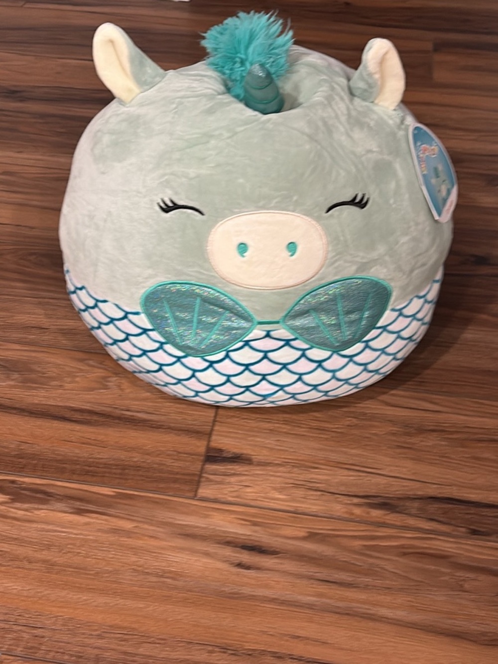 Squishmallows Seafoam Mermaid Unicorn Squishmallow-Style Pillow